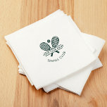 Sports Club Name Tennis Icons Green Logo Paper Napkins