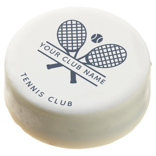 Sports Club Name Tennis Icons Navy Blue Logo Chocolate Covered Oreo