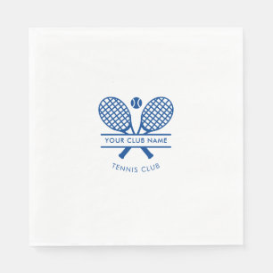Sports Club Name Tennis Racket Motif Paper Napkins