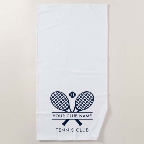  Sports Club Name Tennis Team Any Color White Beach Towel