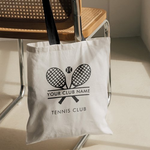 Sports Club Name Tennis Team Black Swag Custom Tote Bag
