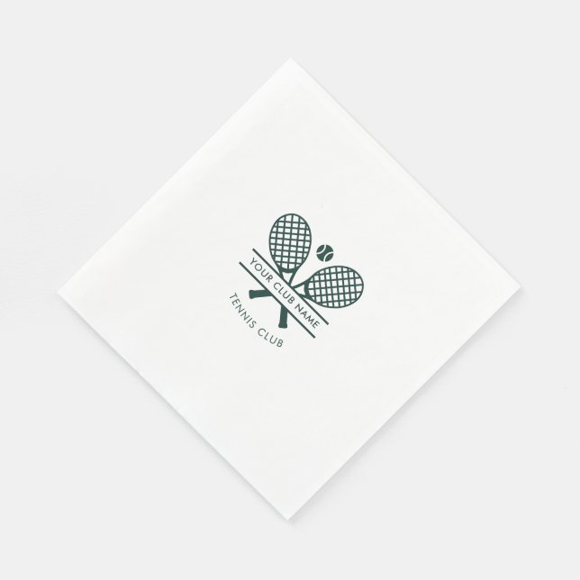 Sports Club Name Tennis Team Green Logo Napkins (Corner)