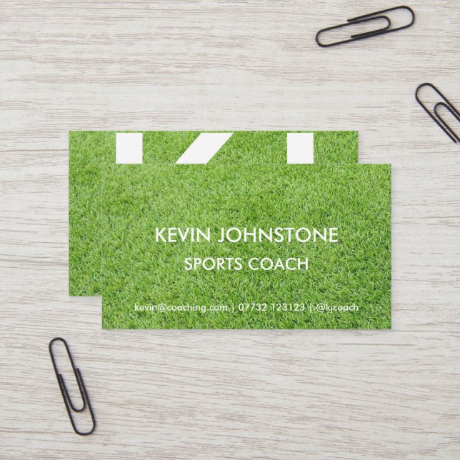 Sports Coach Business Card (Grass) (Front/Back In Situ)