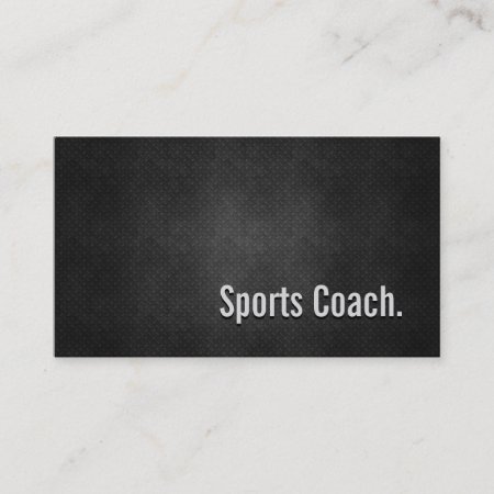 Sports Coach Cool Black Metal Simplicity Business Card
