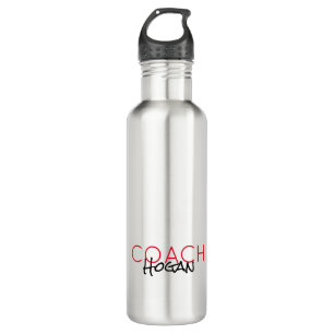 Sports COACH NAME Team Colors Modern Fun Stainless Steel Water Bottle