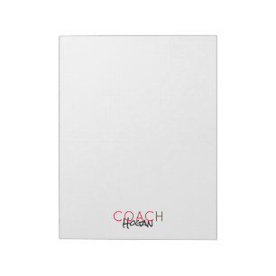 Sports COACH NAME Team colors Modern Office Notepad