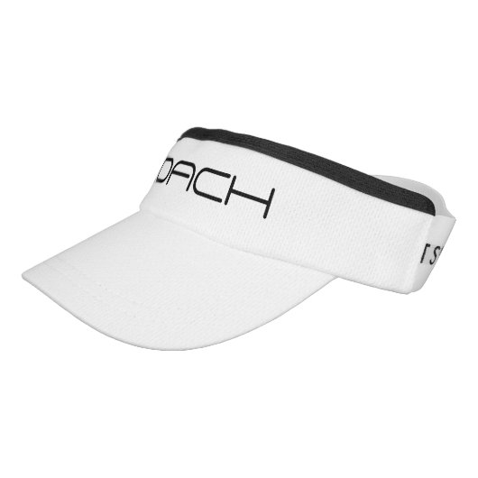 Sports coach sun visor cap - personalized hat (Angled)
