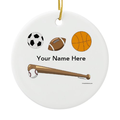 Sports Collage Ceramic Ornament