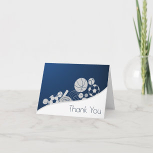 Sports Combo Blue Thank You Card