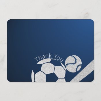 Sports Combo Flat Card Thank You by InBeTeen at Zazzle
