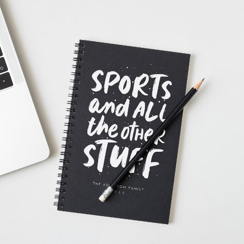 Sports cool type black and white family planner