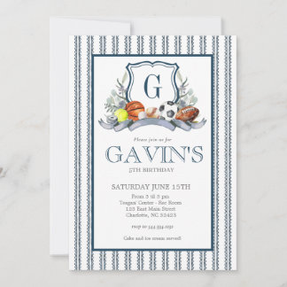 Sports Crest Birthday Invitation