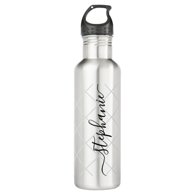 Sports Custom Calligraphy Name Stainless Steel Water Bottle (Front)