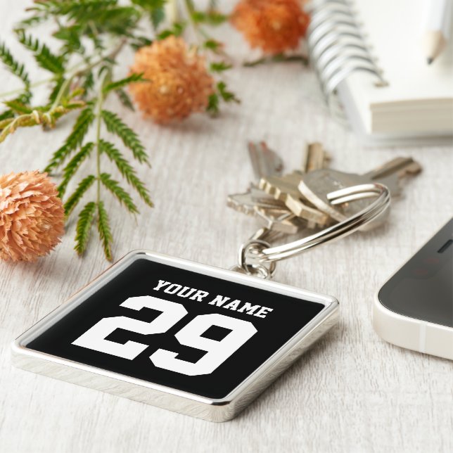 Sports Custom Name and Number keychain (Side)