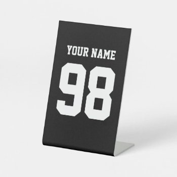 Sports Custom Name Number Pedestal Sign by laxshop at Zazzle
