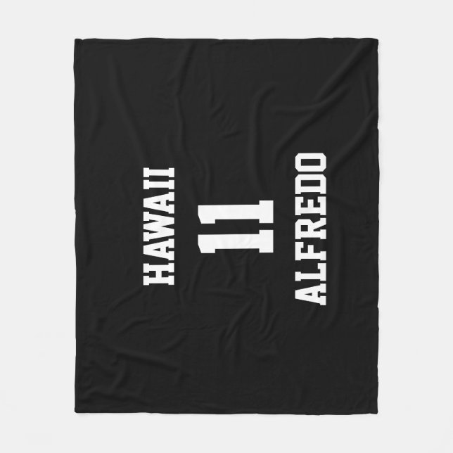 Sports Customized Black White Team Colors Fleece Blanket (Front)
