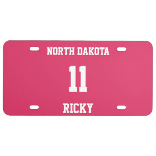 Sports Customized Cerise License Plate