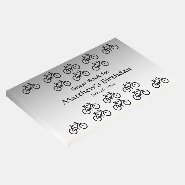 Sports Cycling Abstract Birthday Party Guest Book