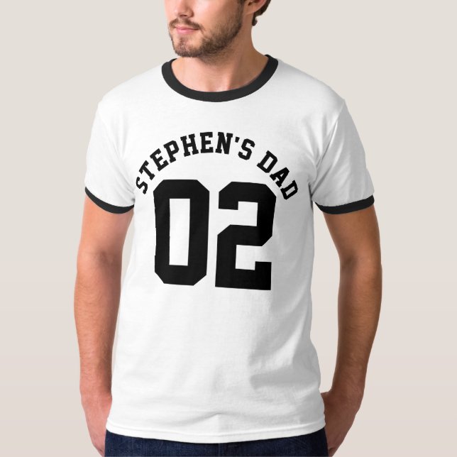 Sports Dad Personalized Kid's Name Jersey Baseball T-Shirt (Front)