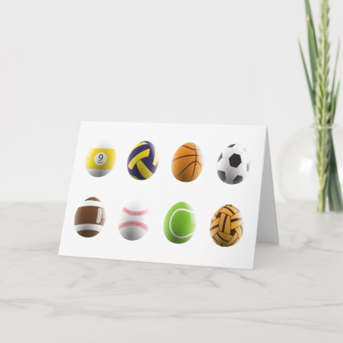 sports easter eggs holiday card