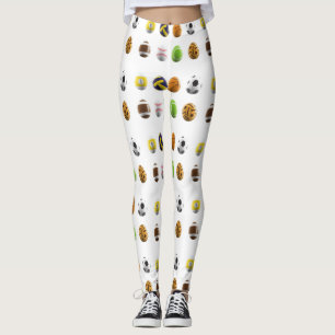 sports easter eggs leggings