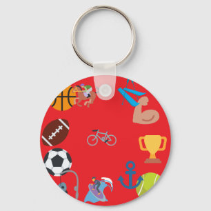 sports emoji keychain
