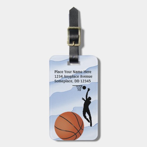 Sports Emphasis Basketball player ball Luggage Tag