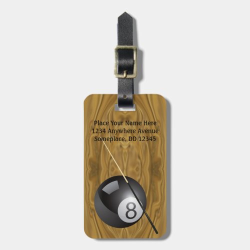 Sports Emphasis Billiards ball cue stick Luggage Tag