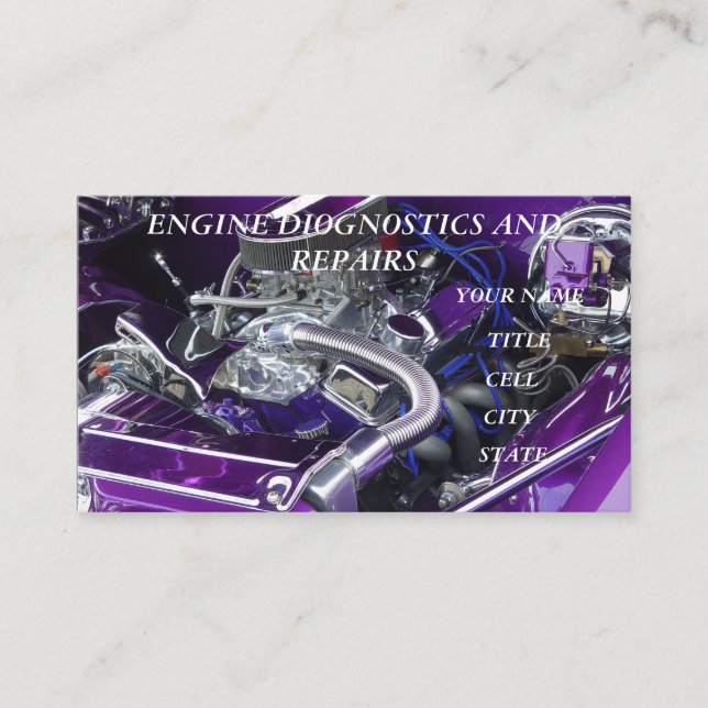 Sports Engine Auto Mechanic Repairs Business Card (Front)