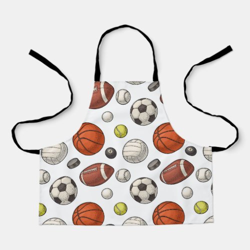 Sports Equipment Pattern Apron