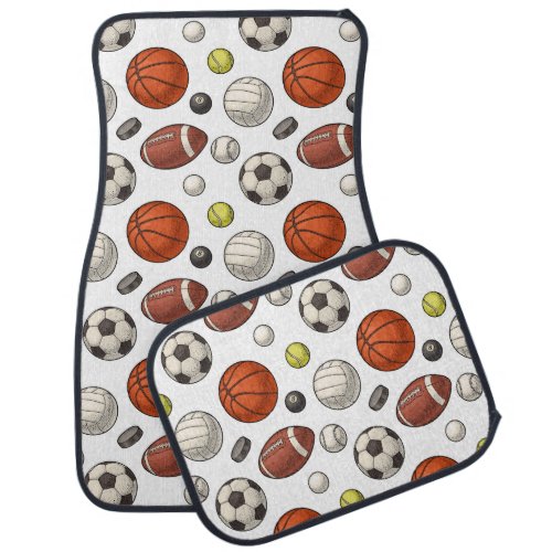 Sports Equipment Pattern Car Floor Mat