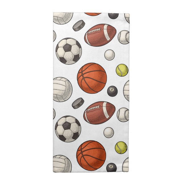 Sports Equipment Pattern Cloth Napkin (Half Fold)