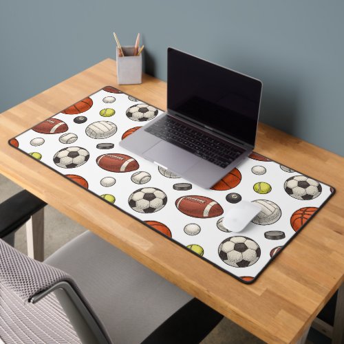 Sports Equipment Pattern Desk Mat