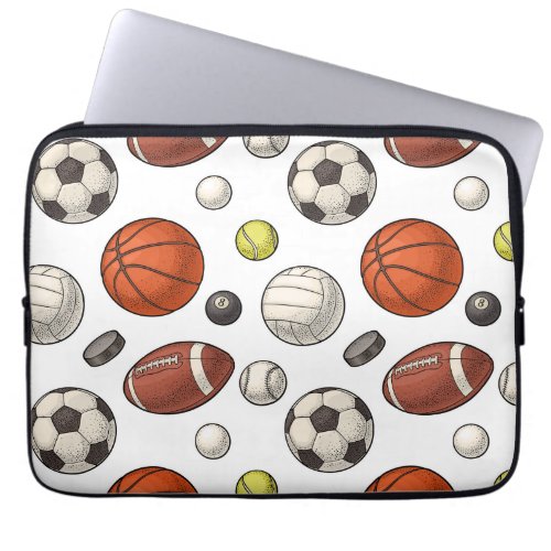 Sports Equipment Pattern Laptop Sleeve