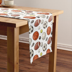 Sports Equipment Pattern Medium Table Runner