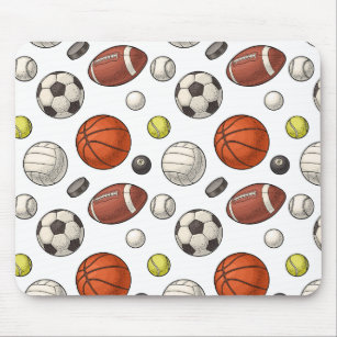 Sports Equipment Pattern Mouse Pad