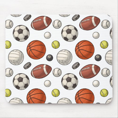 Sports Equipment Pattern Mouse Pad