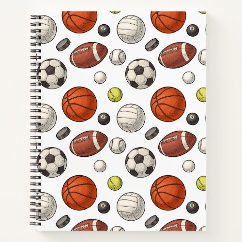 Sports Equipment Pattern Notebook