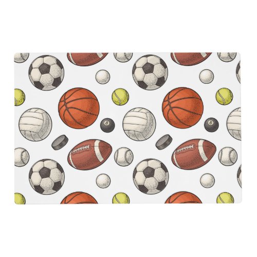 Sports Equipment Pattern Placemat