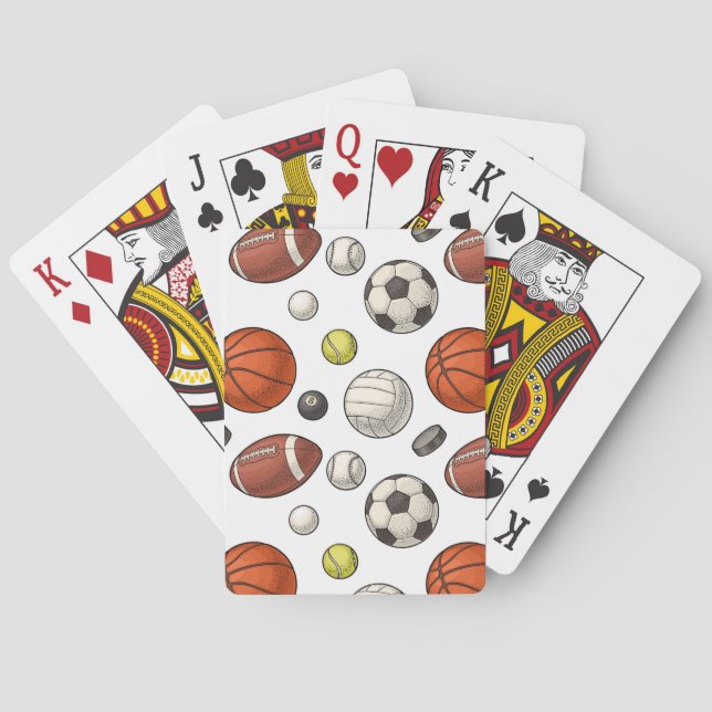 Sports Equipment Pattern Poker Cards (Back)