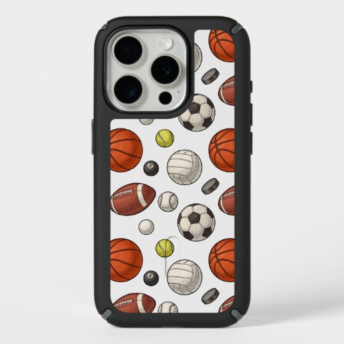 Sports Equipment Pattern iPhone 15 Pro Case