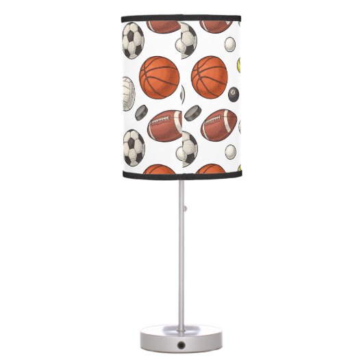 Sports Equipment Pattern Table Lamp (Back)