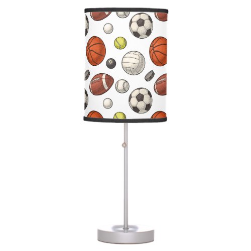 Sports Equipment Pattern Table Lamp