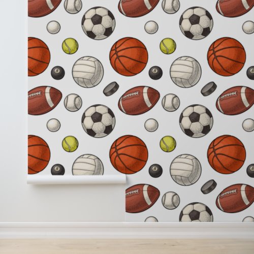 Sports Equipment Pattern Wallpaper