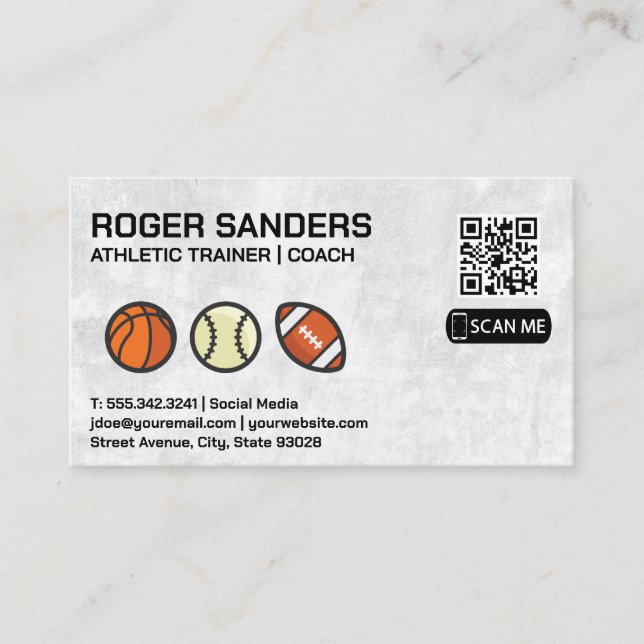 Sports Equipment | QR Business Card (Front)