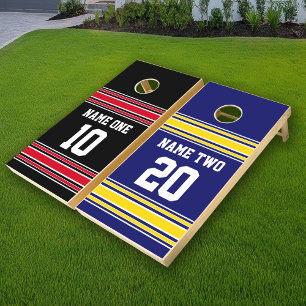Sports Family Jersey Name Number Can Edit Color Cornhole Set