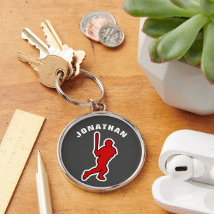 SPORTS FAN, BASEBALL, PERSONALIZED KEYCHAIN