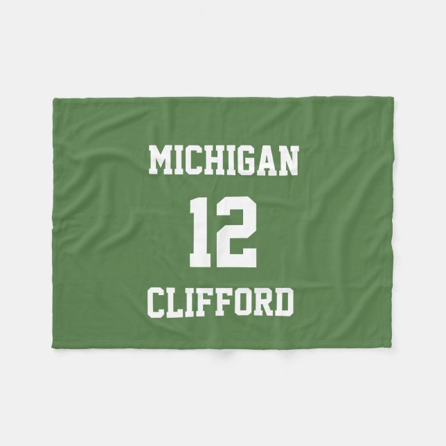Sports Fan Customized Fern Green Fleece Blanket (Front (Horizontal))