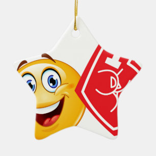 sports fan emoji ceramic ornament