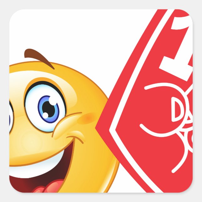 sports fan emoji square sticker (Front)